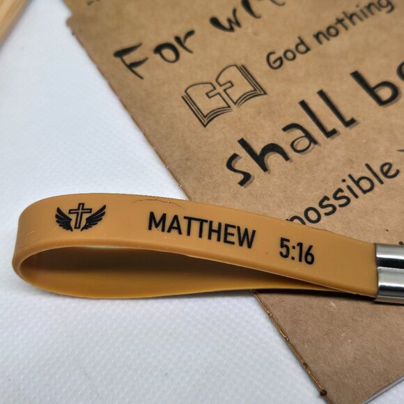 NEW INSPIRATIONAL FAITH CANVAS POUCH, NOTEPAD, PEN, BOOKMARK & KEYCHAIN GIFT SET - Picture 5 of 10